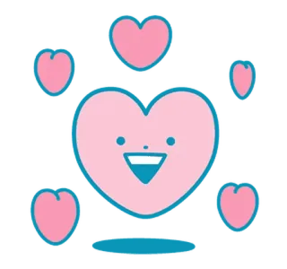 ☀ corazón, amor, lindo, feliz, rosa, dibujos animados, emoción, San Valentín telegram sticker