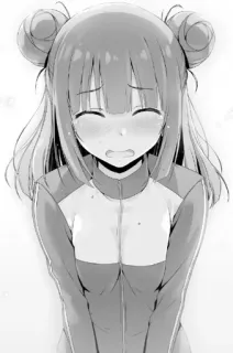 🤔 Anime, Manga, Chica, Triste, Llorando, Ilustración, Blanco y negro, Personaje telegram sticker