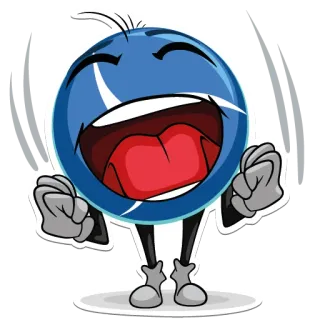 ✊ desenho animado, emoção, feliz, azul, esfera, rosto telegram sticker