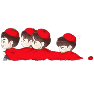 🍅 Q版, 可爱, 卡通, 插画, 番茄, 红色 telegram sticker