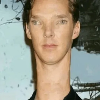 😐 Benedict Cumberbatch celebrity, portrait, actor, funny, meme telegram sticker