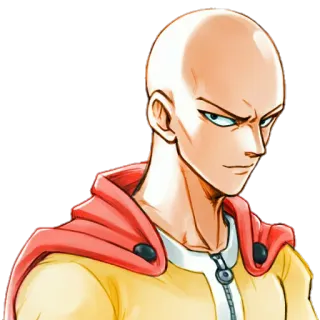 😏 Saitama One-Punch Man Аниме, Манга, Герой, Ванпанчмен, Сайтама, Лысый whatsapp sticker
