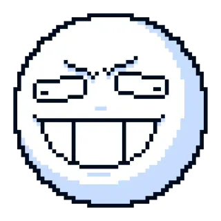 😠 pixel art, face, expression, white, cartoon, smile telegram sticker