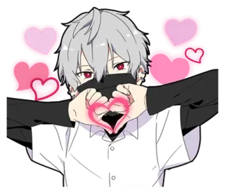 ⭐ アニメ 男の子, ハート, かわいい, 愛, 可愛い, ステッカー telegram sticker