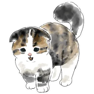 😦 猫, 子猫, かわいい, 動物, ペット, 水彩, ステッカー telegram sticker