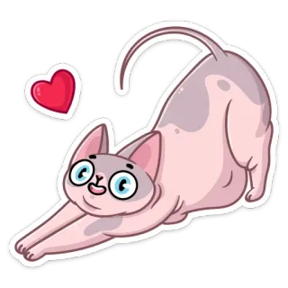 ❤️ gatto, cuore, carino, adesivo, amore, animale, animale domestico telegram sticker