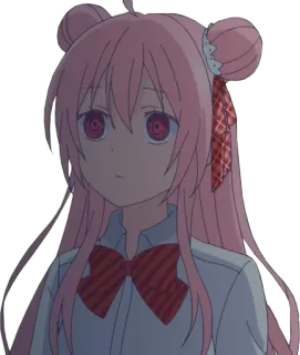 🙄 anime, gadis, rambut pink, imut, kartun telegram sticker