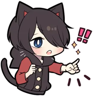 ☝ Katze, Anime, Chibi, Süß, Cartoon whatsapp sticker