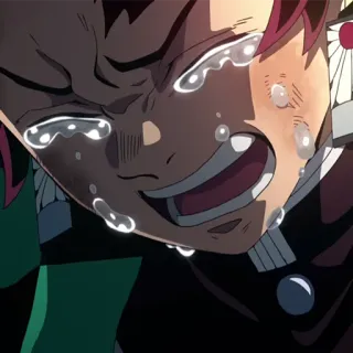 🔥 Tanjiro Kamado Demon Slayer Anime, Pleurs, Triste, Larmes, Demon Slayer, Tanjiro, Personnage telegram sticker