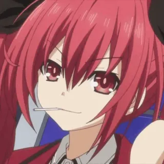 🔥 Itsuka Kotori Date A Live anime, cartoon, cute, girl, lollipop, date a live, itsuka kotori, red hair telegram sticker