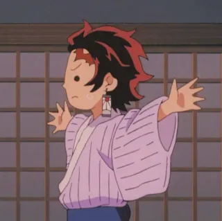 🔳 Tanjiro Kamado Demon Slayer 애니메이션, 캐릭터, 귀멸의 칼날, 탄지로, 카마도 탄지로, SD 캐릭터 telegram sticker