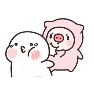 👊 cute, pig, cartoon, kawaii, animation, adorable telegram sticker