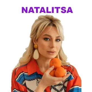 😄 NATALITSA wanita, potret, buah, jeruk, orang telegram sticker