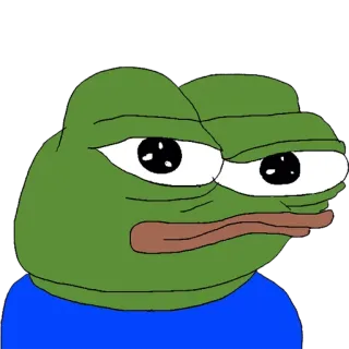 😑 Pepe the Frog Pepe, kikker, meme, internetmeme, verdrietig, ongelukkig, cartoon telegram sticker