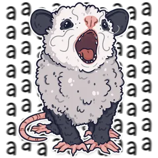 🅰️ опоссум, животное, милый, наклейка, сумчатый, дикая природа whatsapp sticker