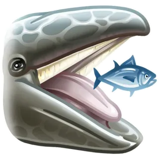 🐋 고래, 물고기, 먹기, 동물, 바다, 바다 telegram sticker
