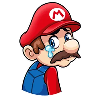 🥺 Mario mario, triste, chorando, lágrimas, desenho animado, jogo, personagem telegram sticker