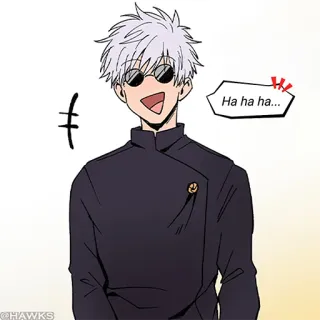 😂 Gojo Satoru Jujutsu Kaisen Ha ha ha... anime, gojo, gojo satoru, jujutsu kaisen, manga, sourire telegram sticker