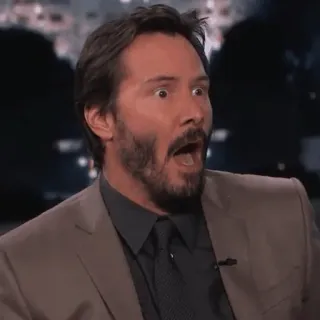 😱 Keanu Reeves คีอานู รีฟส์, ประหลาดใจ, นักแสดง, มีม whatsapp sticker