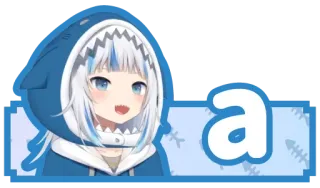 🔤 a Squalo, Anime, Carino, Personaggio telegram sticker