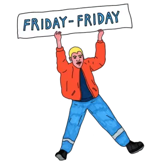 😁 FRIDAY-FRIDAY viernes, banner, celebración, fin de semana, fiesta telegram sticker