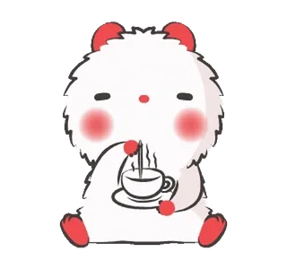 ☕ mignon, kawaii, doux, thé, boisson, monstre, personnage whatsapp sticker