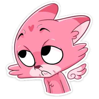 🥺 gato, fofo, rosa, desenho animado, adesivo telegram sticker