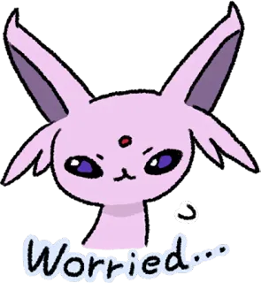 😳 Espeon Pokemon Worried... покемон, эспеон, встревоженный, кот, психический, аниме telegram sticker