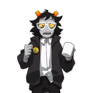 😯 John Egbert Homestuck Джон Эгберт, Homestuck, Веб-комикс, Персонаж, Тролль, Очки, Цифровое искусство, Фанатское творчество telegram sticker