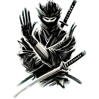 🙅‍♂ Ninja, Espada, Arma, Artes marciales, Guerrero, Katana, Luchador whatsapp sticker