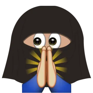 🙏 Emoji, Niqab, Muçulmano, Oração, Islão, Véu, Religião telegram sticker