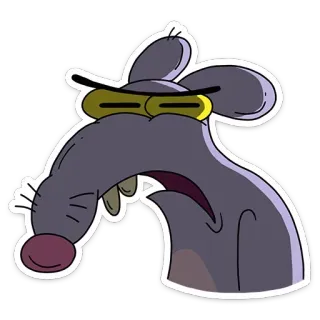 😩 rat, dessin animé, animal, drôle, rongeur telegram sticker