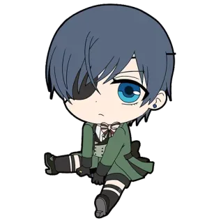 😗 Ciel Phantomhive Black Butler Anime, Manga, Ciel Phantomhive, Black Butler, Chibi, Charakter telegram sticker