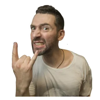 🤘 mężczyzna, portret, rock on, gest, osoba, wyraz, podekscytowany telegram sticker