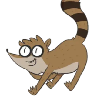 😃 Rigby Regular Show Kreskówka, Rigby, Regular Show, Zwierzę, Szop telegram sticker