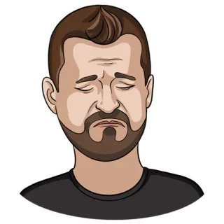 😞 triste, déçu, contrarié, homme, émotion, dessin animé telegram sticker
