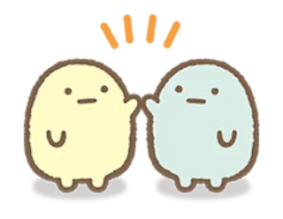👯 kartun, imut, kawaii, persahabatan, salam, Sumikko Gurashi telegram sticker