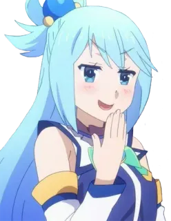 😏 Aqua Konosuba Anime, Kartun, Aqua, Konosuba, Karakter, Wanita telegram sticker