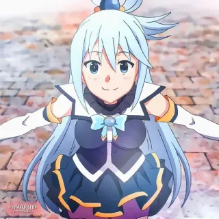 ❤️ Aqua Konosuba Anime, Personagem, Fantasia, Aqua, Konosuba, Waifu whatsapp sticker