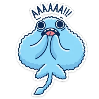 😱 AAAAAA!!! 만화, 충격, 가오리, 귀여운, 동물, 고통, 무서운 telegram sticker