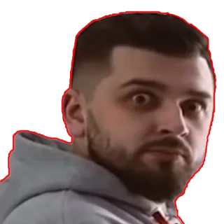 😳 man, face, expression, portrait, person, meme telegram sticker