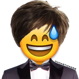 😅 Эмодзи, Лицо, Костюм, Пот, Ухмылка, Человек telegram sticker