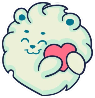 😍 cute, bear, heart, cartoon, sticker, love, fluffy telegram sticker
