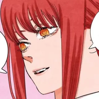 🍒 Makima Chainsaw Man makima, chainsaw man, anime, manga, frau, rote haare telegram sticker