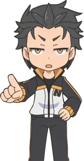 👆 Natsuki Subaru Re:Zero Anime, Chibi, Manga, Charakter, Natsuki Subaru whatsapp sticker