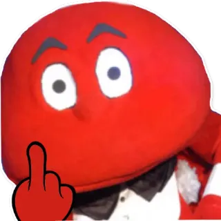 👆 middle finger, gesture, insult, cartoon character, red character telegram sticker