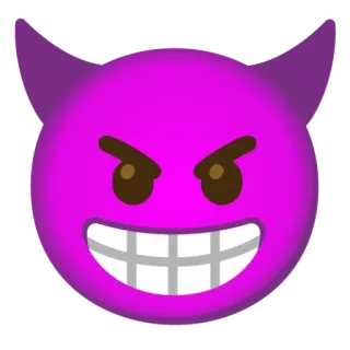 😈 Biểu tượng cảm xúc, Ác quỷ, Tím, Sừng, Mặt, Tức giận, Ác độc telegram sticker