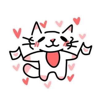 ❤️ gatto, amore, cuore, carino, kawaii, animale telegram sticker
