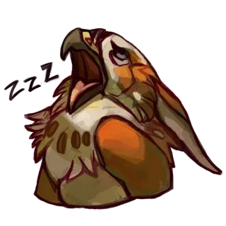 😴 bird, eagle, illustration, animal telegram sticker