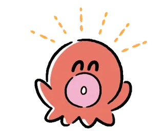 🐙 タコ, かわいい, 漫画, 幸せ, 海の生き物 telegram sticker
